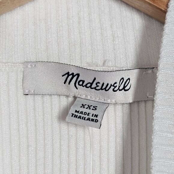 Madewell The Signature Knit Mockneck Sweater Tank Top NM587 White Women XXS‎ NWT - Picture 6 of 15